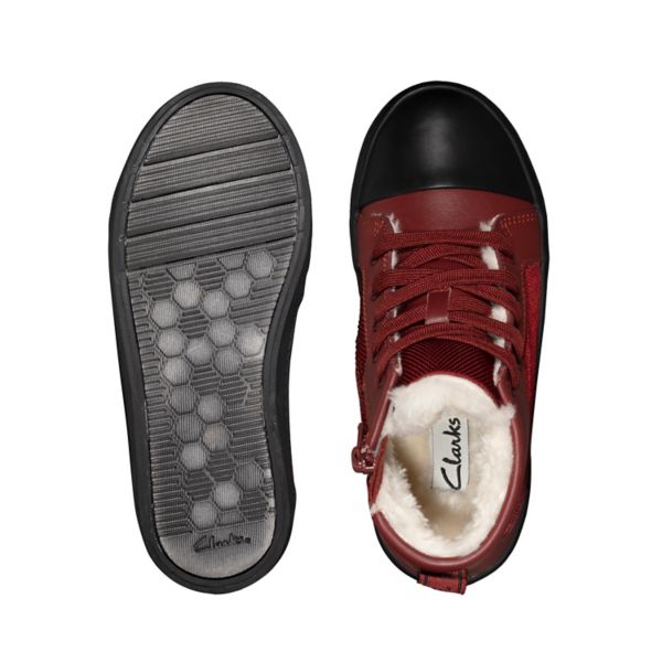 Clarks Girls City Peak Kid Casual Shoes Dark Red | CA-5643017